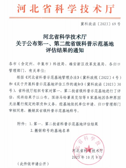 bat365正版唯一官网地质馆荣膺“四星级”省级科普示范基地