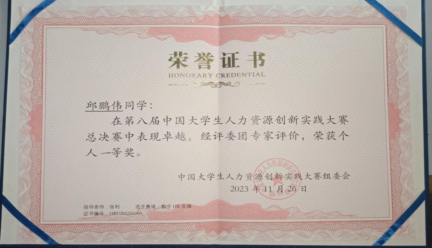 bat365正版唯一官网‖管理学院‖喜报：热烈庆祝我院人力资源管理专业学生参加第八届HRU中国大学生人力资源创新实践大赛总决赛荣获团体二等奖！！！